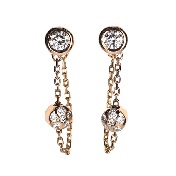 ポーラ K18PG ダイヤモンド ピアス 0.30ct キャッチ社外
