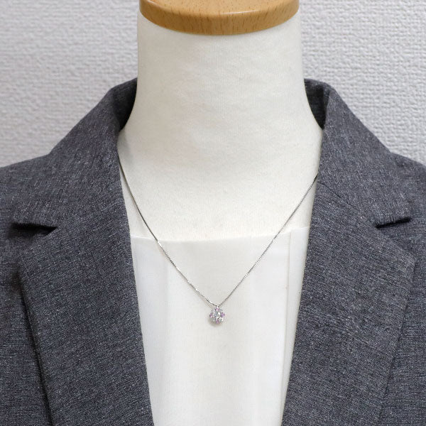 田崎真珠 K18WG ダイヤモンド ピンクサファイア ペンダントネックレス 0.26ct D SI2 EX D0.12ct