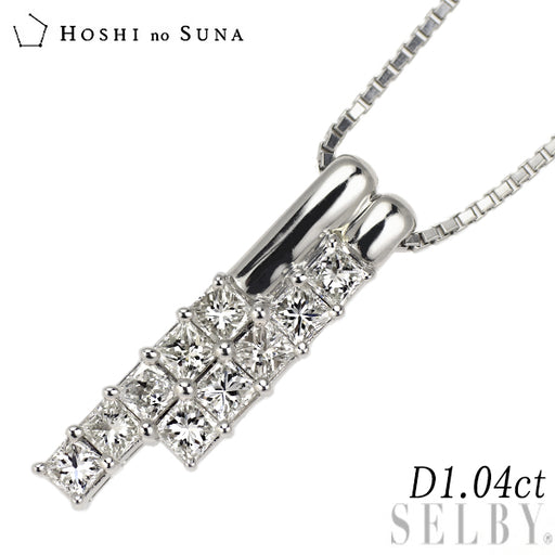 星の砂 Pt900/ Pt850 ダイヤモンド ペンダントネックレス 1.04ct