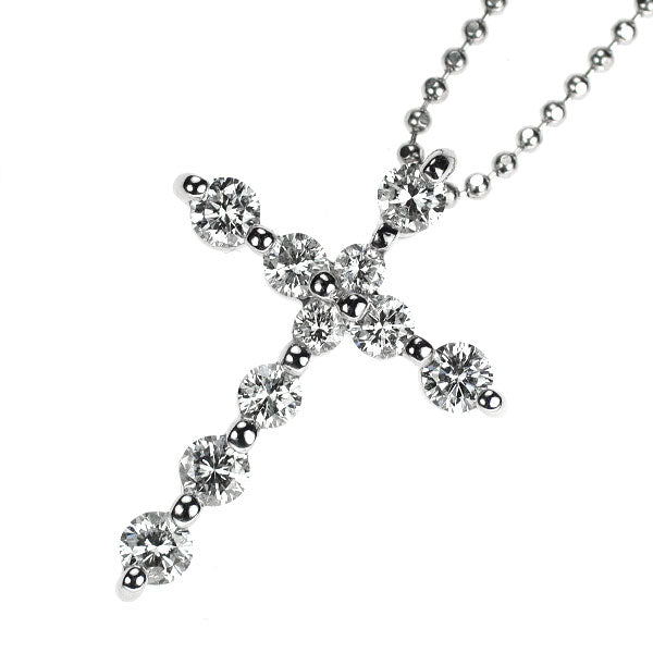ポンテヴェキオ K18WG ダイヤモンド ペンダントネックレス 0.51ct クロス