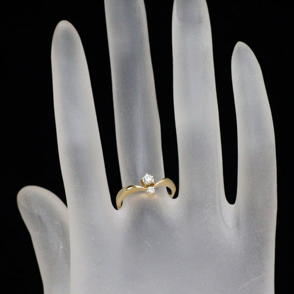 ミキモト K18YG ダイヤモンド リング 0.16ct