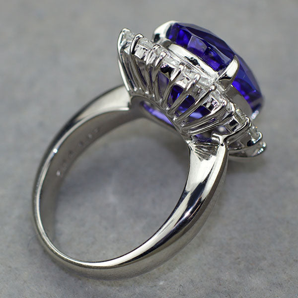 Pt900 上質タンザナイト ダイヤモンド リング 7.44ct D1.57ct