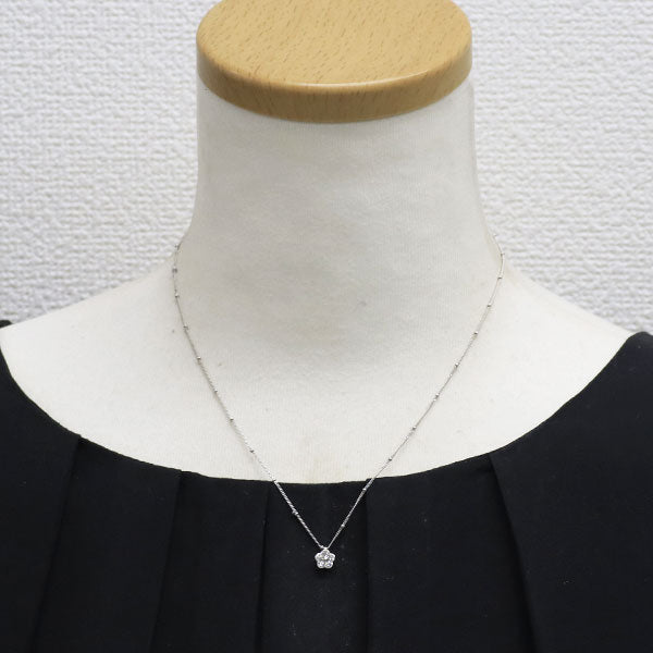 PetitReve(プチレーヴ)  K18WG ダイヤモンド ペンダントネックレス 0.20ct フラワー