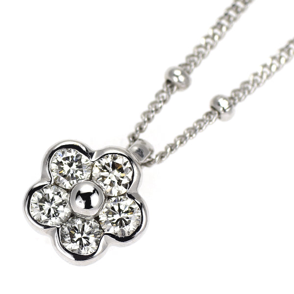 PetitReve(プチレーヴ)  K18WG ダイヤモンド ペンダントネックレス 0.20ct フラワー