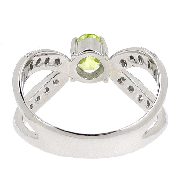 希少 Pt900 パロットクリソベリル ダイヤモンド リング 0.655ct D0.33ct
