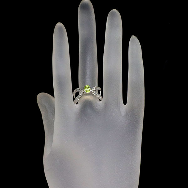 希少 Pt900 パロットクリソベリル ダイヤモンド リング 0.655ct D0.33ct