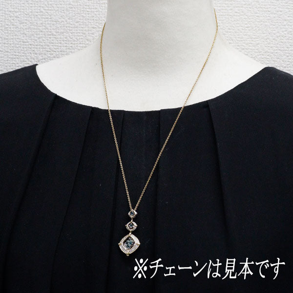 希少 K18YG/ Pt900 アレキサンドライト ダイヤモンド ペンダントトップ 0.55ct D0.21ct