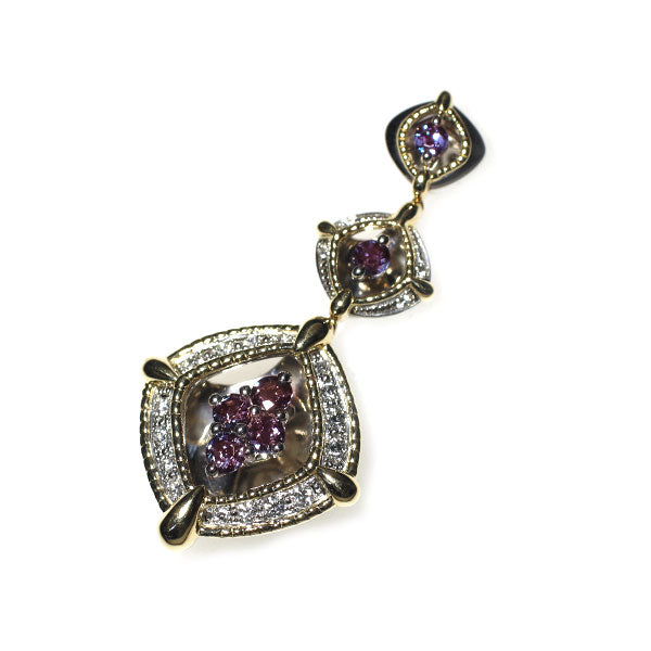 希少 K18YG/ Pt900 アレキサンドライト ダイヤモンド ペンダントトップ 0.55ct D0.21ct