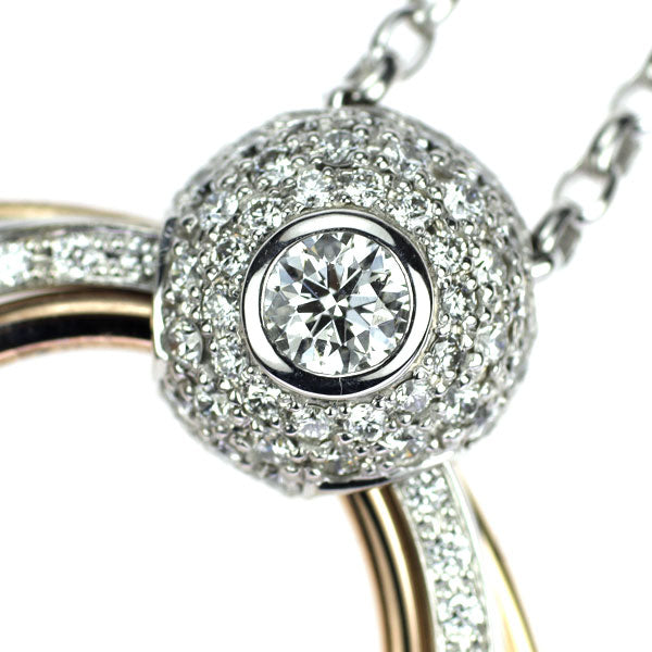 フォーエバーマーク K18WGYGPG ダイヤモンド ペンダントネックレス 0.19ct D0.60ct ミルモア サークル ペンダント マルチメタル