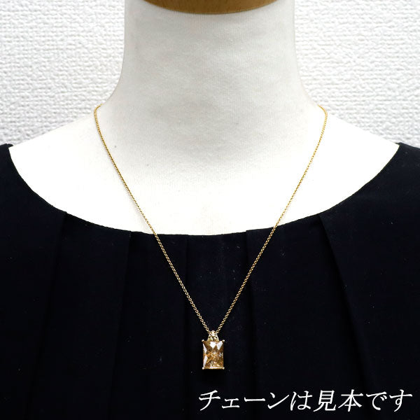 K18YG ルチルクオーツ ダイヤモンド ペンダントトップ 8.43ct D0.005ct