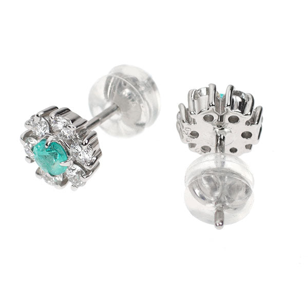 Pt900 パライバトルマリン ダイヤモンド ピアス 0.23ct D0.40ct