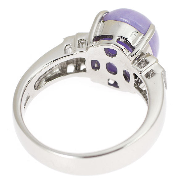 Pt900 ラベンダー 翡翠 ダイヤモンド リング 5.55ct D0.37ct