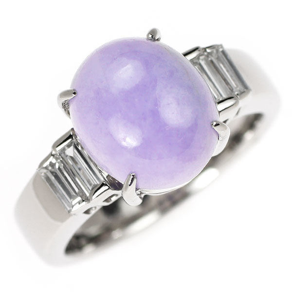 Pt900 ラベンダー 翡翠 ダイヤモンド リング 5.55ct D0.37ct
