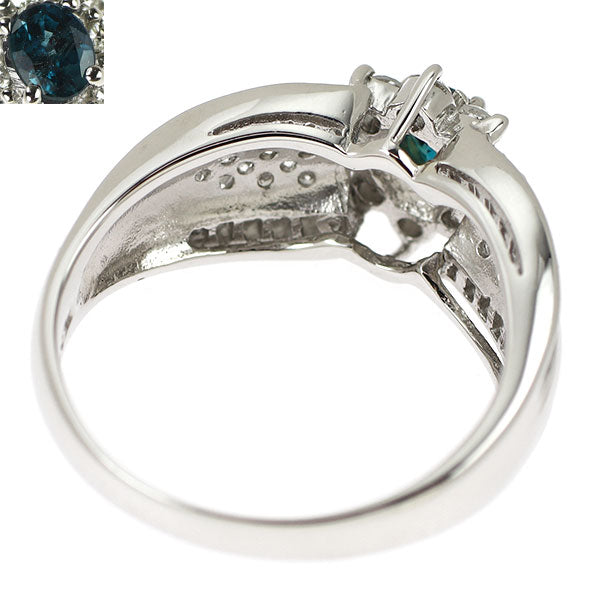 希少 Pt900 アレキサンドライト ダイヤモンド リング 0.24ct D0.62ct