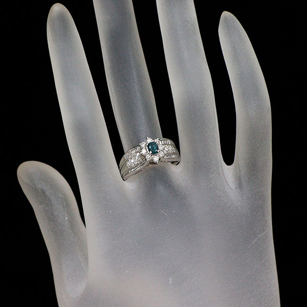 希少 Pt900 アレキサンドライト ダイヤモンド リング 0.24ct D0.62ct
