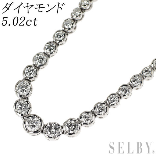 Pt850 ダイヤモンド テニス ネックレス 5.02ct — セルビーオンラインストア