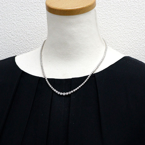 Pt850 ダイヤモンド テニス ネックレス 5.02ct