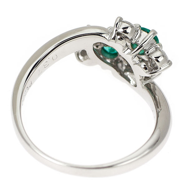 Pt900 ブラジル産パライバ トルマリン ダイヤモンド リング 0.37ct D0.52ct  希少 蝶 リボン