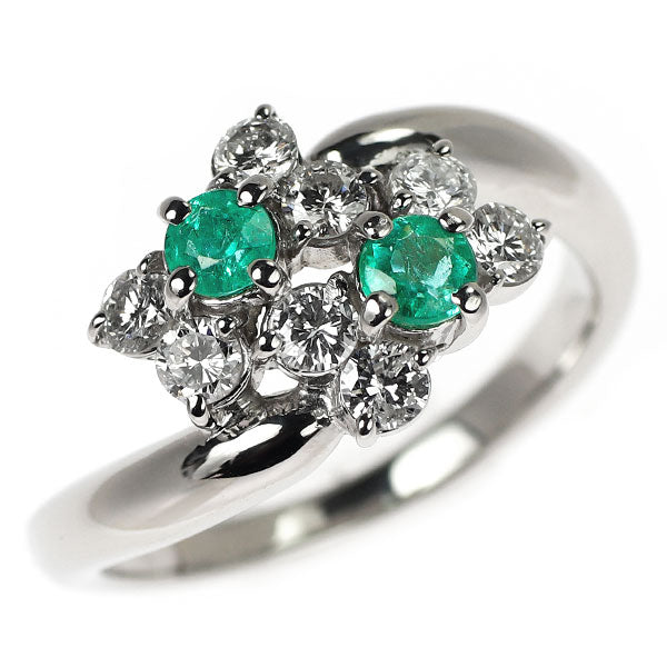 Pt900 ブラジル産パライバ トルマリン ダイヤモンド リング 0.37ct D0.52ct  希少 蝶 リボン