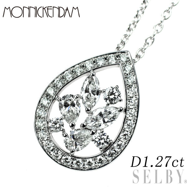 モニッケンダム Pt900/ Pt850 ダイヤモンド ペンダントネックレス 1.27ct
