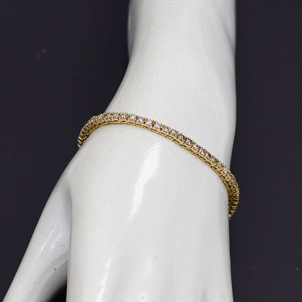 K18YG ダイヤモンド テニス ブレスレット 3.30ct