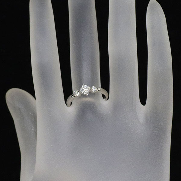 Pt900 フランダースカット ダイヤモンド リング 0.360ct F VVS2 VG D0.17ct