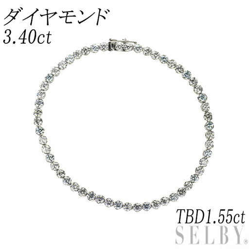 Pt900/ Pt850 カラーレス/ トリートアイスブルー ダイヤモンド テニス