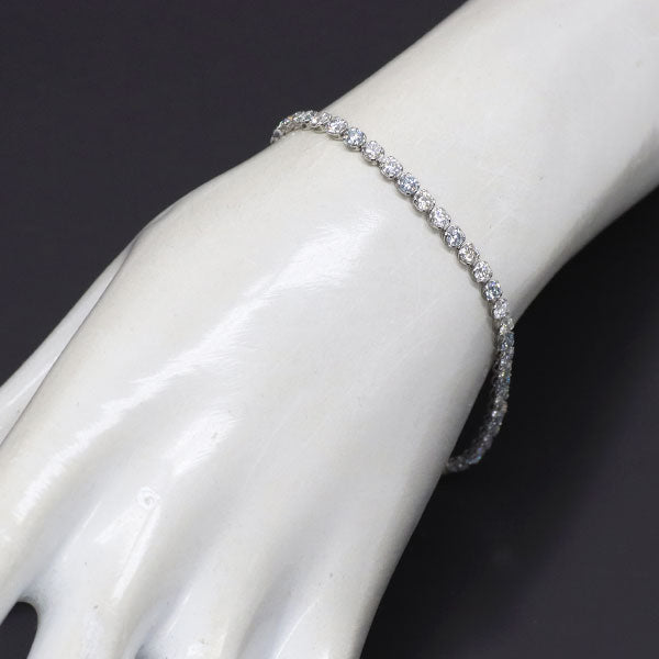 Pt900/ Pt850 カラーレス/ トリートアイスブルー ダイヤモンド ブレスレット 3.40ct TBD1.55ct テニス