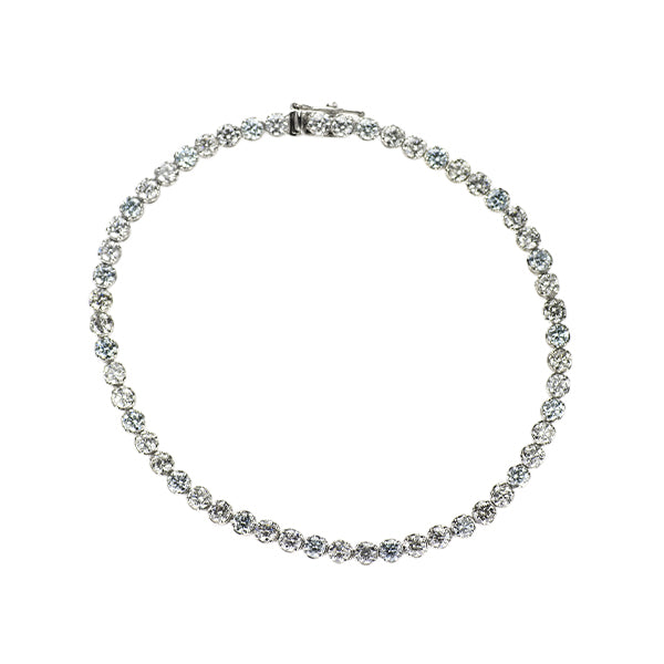 Pt900/ Pt850 カラーレス/ トリートアイスブルー ダイヤモンド ブレスレット 3.40ct TBD1.55ct テニス