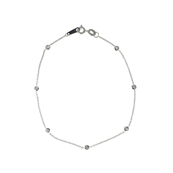 K18WG ダイヤモンド ブレスレット 0.06ct ステーション — セルビー