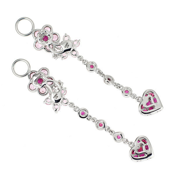 K18WG ルビー/ピンクサファイア ダイヤモンド チャーム R/PS1.00ct