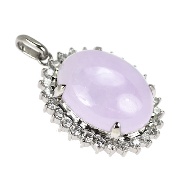 Pt900 ラベンダー 翡翠 ダイヤモンド ペンダントトップ 21.15ct D1.488ct