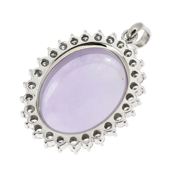Pt900 ラベンダー 翡翠 ダイヤモンド ペンダントトップ 21.15ct D1.488ct
