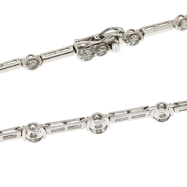 K18WG ダイヤモンド ブレスレット 2.00ct ステーション