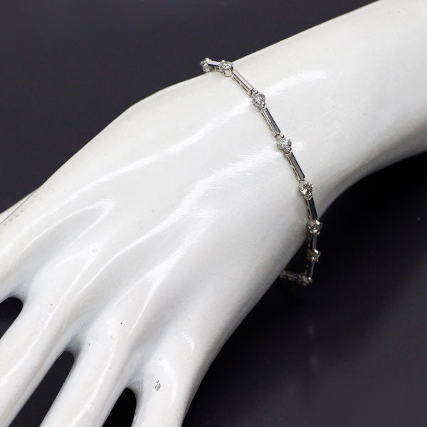 K18WG ダイヤモンド ブレスレット 2.00ct ステーション