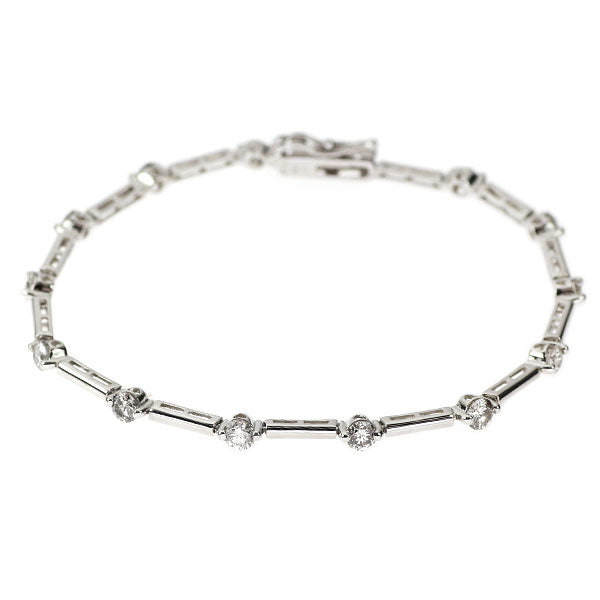 K18WG ダイヤモンド ブレスレット 2.00ct ステーション