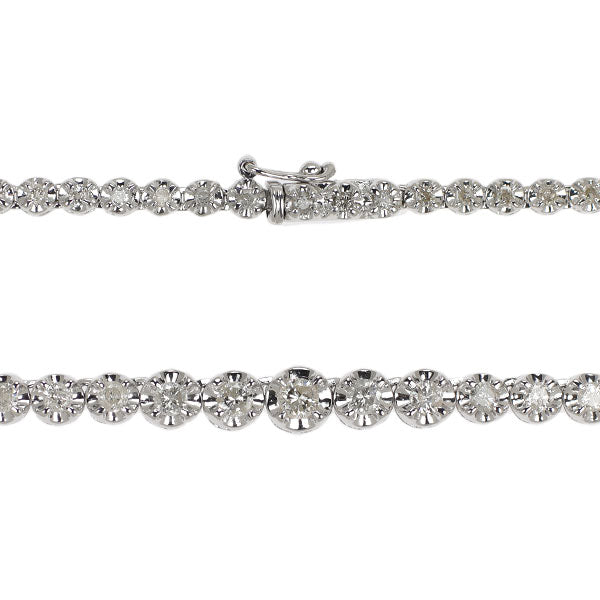 K18WG ダイヤモンド テニス ネックレス 2.00ct