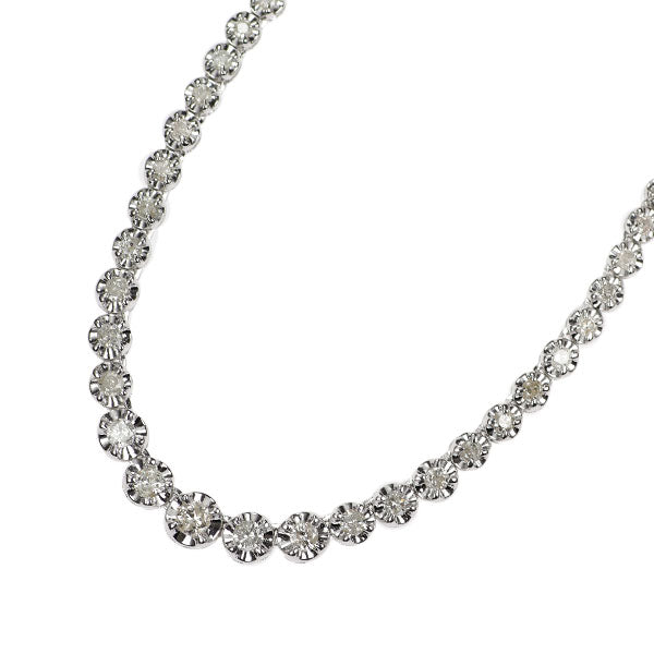 K18WG ダイヤモンド テニス ネックレス 2.00ct