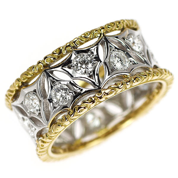 K18YG/WG ダイヤモンド リング 1.01ct フィレンツェスタイル