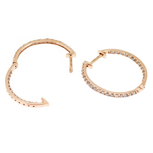 K18PG シングルカット ダイヤモンド フープ ピアス 0.50ct — セルビー