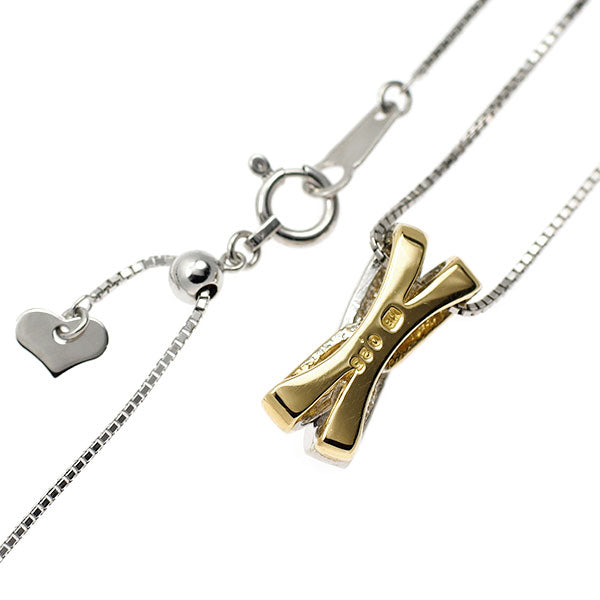 K18YG/ K18WG ダイヤモンド ペンダントネックレス 0.25ct