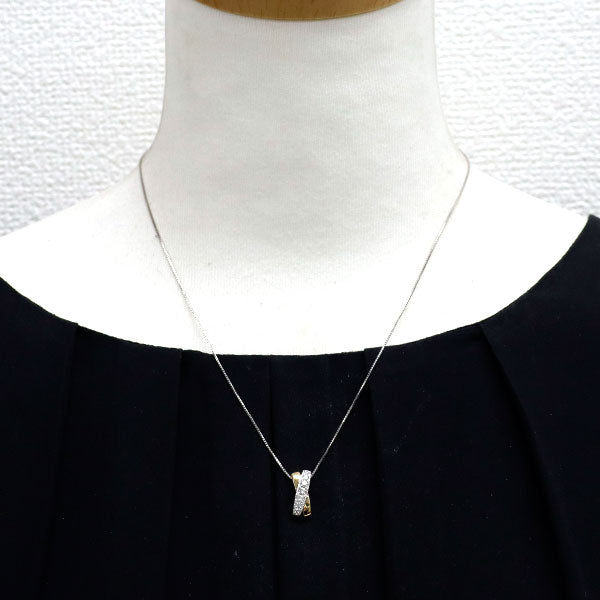K18YG/ K18WG ダイヤモンド ペンダントネックレス 0.25ct