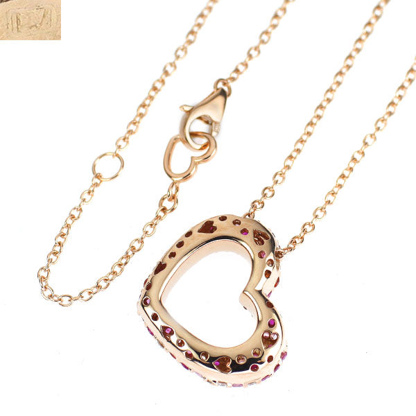 ポンテヴェキオ K18PG ダイヤモンド ルビー サファイア ペンダントネックレス 0.15ct R0.21ct S0.57ct エテルノ エモツィオーネ ハート