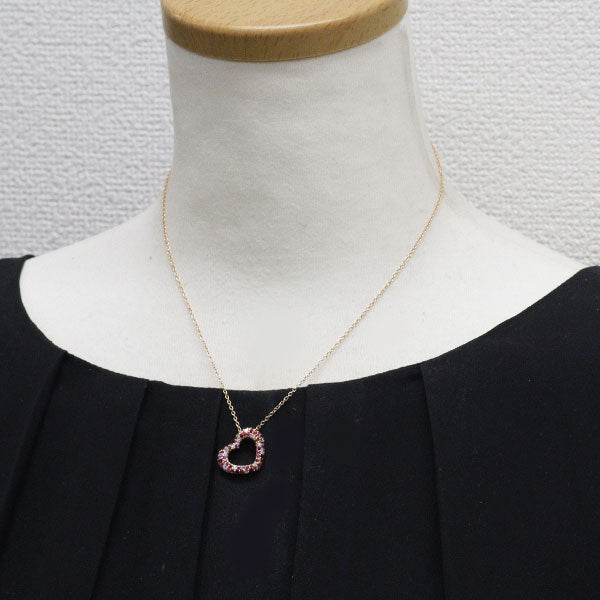 ポンテヴェキオ K18PG ダイヤモンド ルビー サファイア ペンダントネックレス 0.15ct R0.21ct S0.57ct エテルノ エモツィオーネ ハート