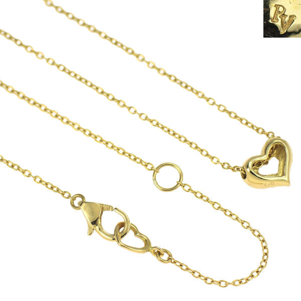 ポンテヴェキオ K18YG ダイヤモンド ペンダントネックレス 0.17ct パヴェ ハート
