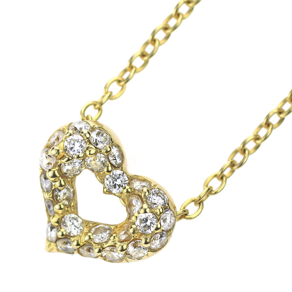 ポンテヴェキオ K18YG ダイヤモンド ペンダントネックレス 0.17ct パヴェ ハート