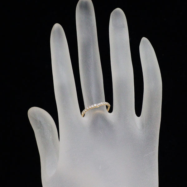 K18YG ダイヤモンド リング 0.25ct  ハーフエタニティ V字