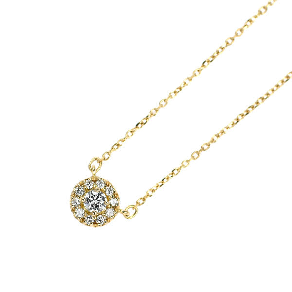 K18YG ダイヤモンド ペンダントネックレス 0.04ct D0.03ct