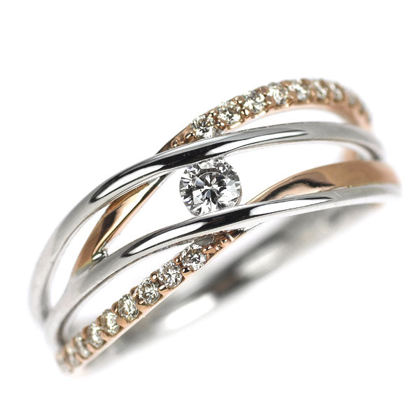 K18WG/PG ダイヤモンド リング 0.26ct