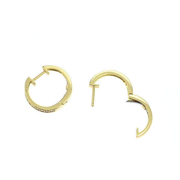 K18YG ダイヤモンド ピアス 0.30ct フープ